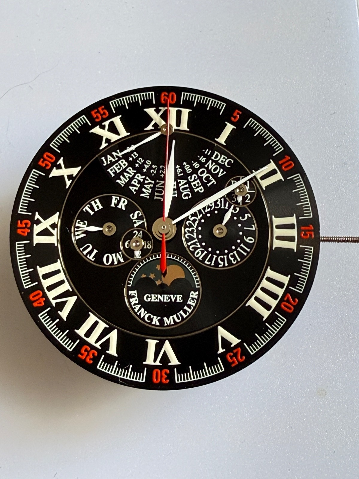 FRANCK MULLER Perpetual Calendar Moonphase Movt & Dial Rotor platinum working