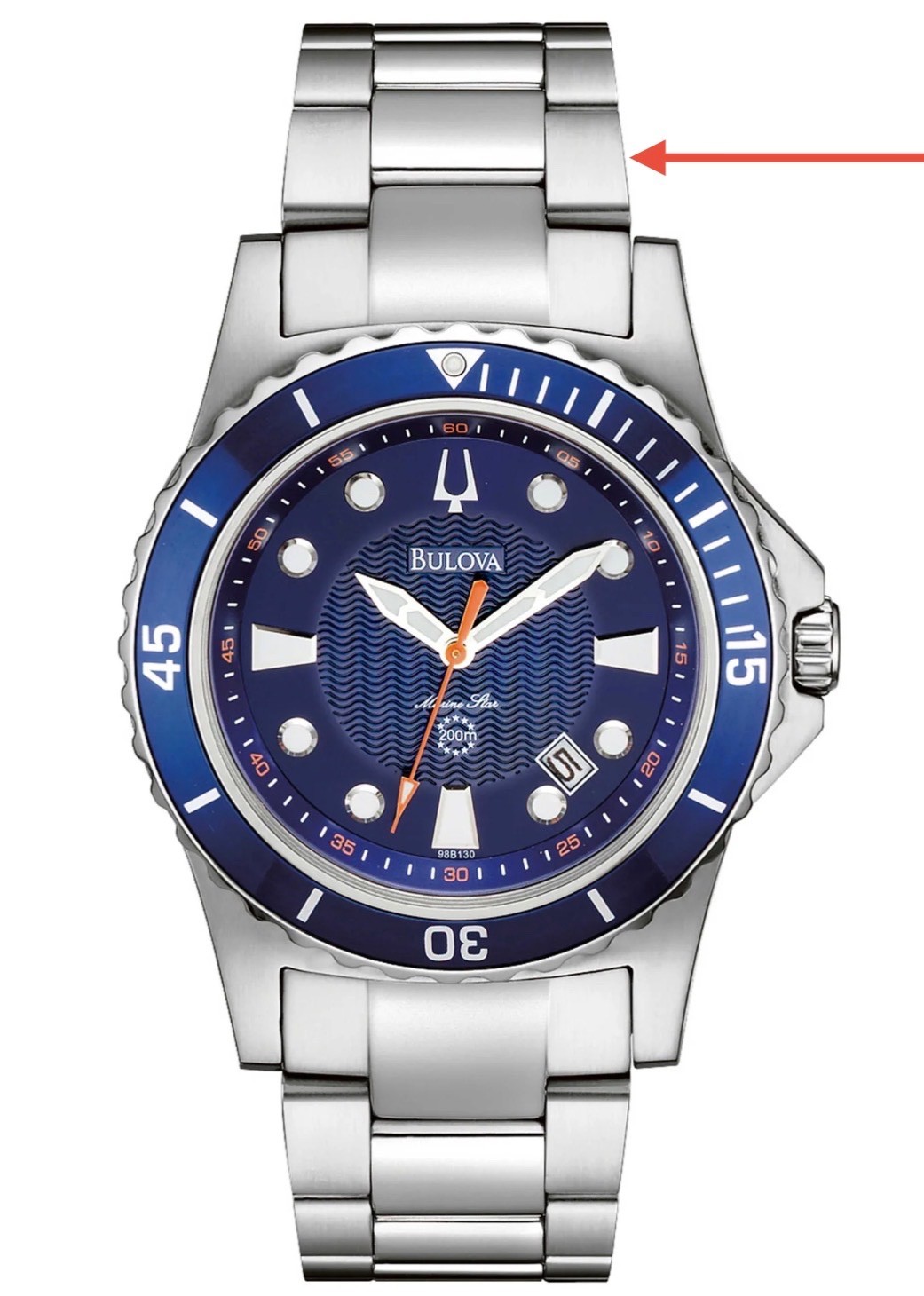 BULOVA 98B130 Men’s Watch Link Silver Stainless Steel Extension Extra 1pc