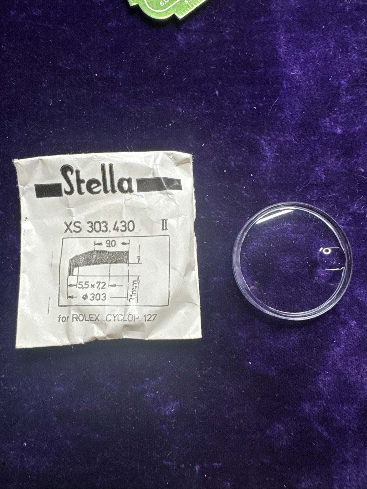 Vintage NOS Stella Rolex Submariner Replacement Cyclop Crystal NOS German Made