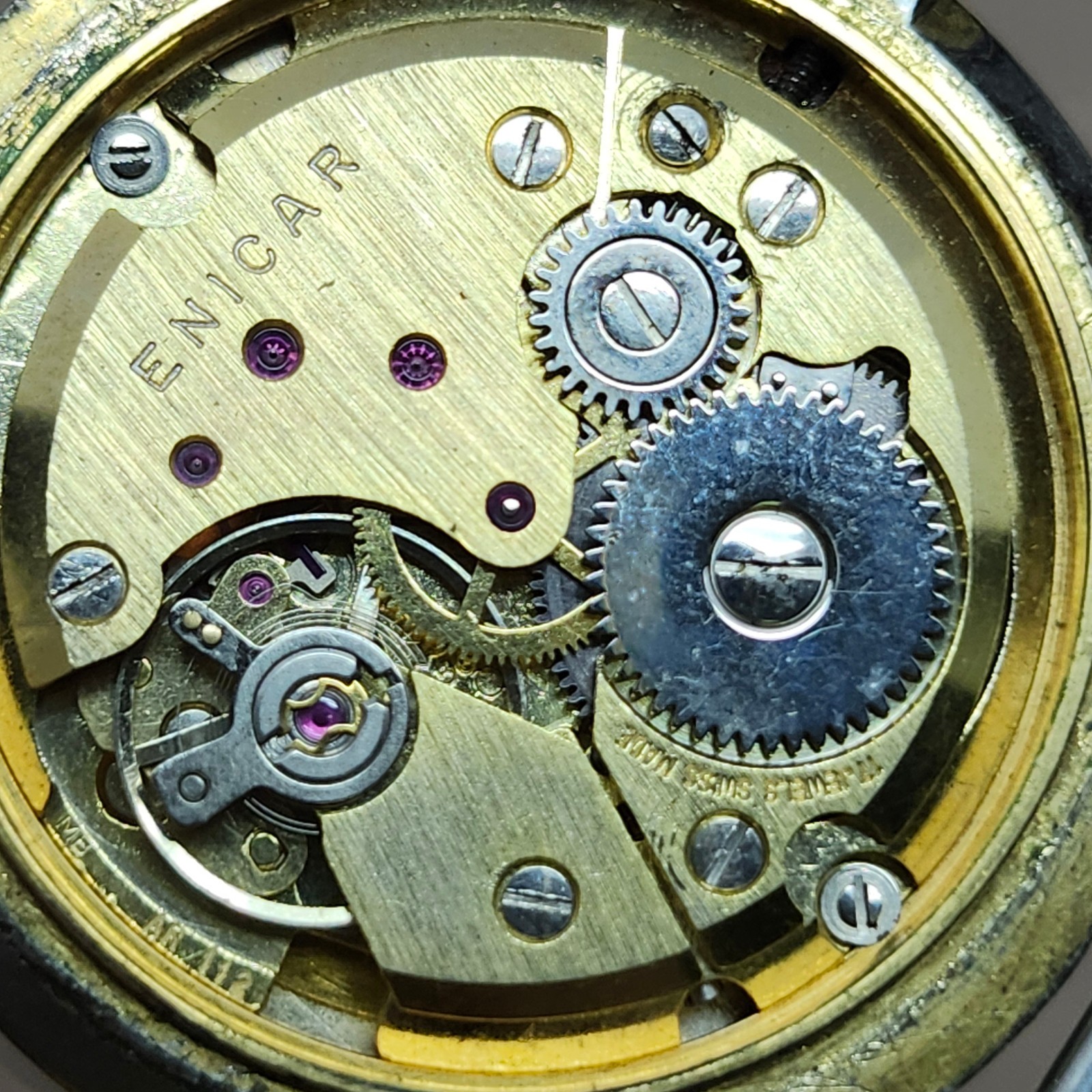 Enicar 112-22-23 Manual Wind Date Swiss Watch AR 1121 Movement – RUNNING