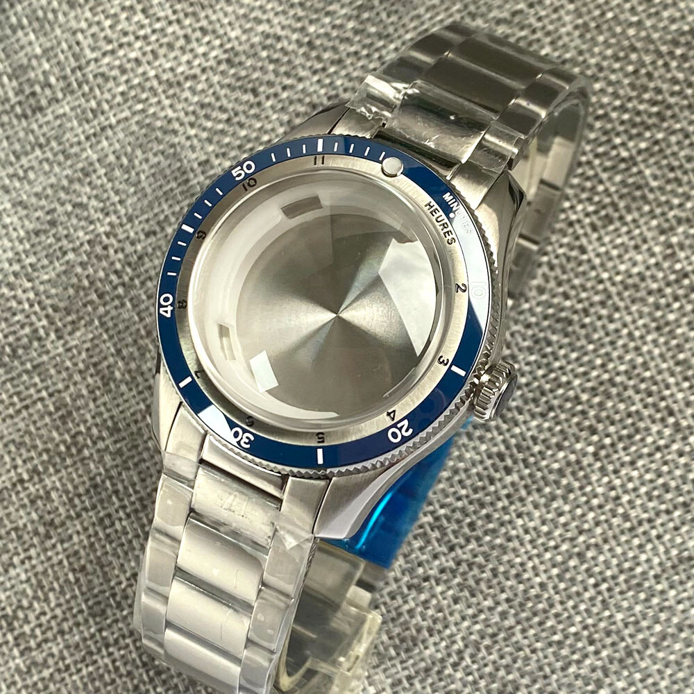 20ATM 40mm Bow Sapphire Glass Watch Case + Bracelet Fit NH34A NH35A NH36A 2824