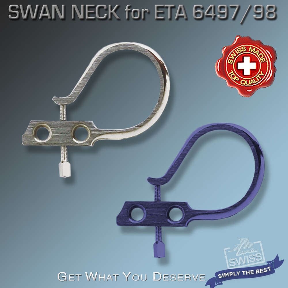 SWAN NECK REGULATING FOR MOVEMENT ETA-UNITAS 6497/6498, ST. STEEL + PVD BLUE