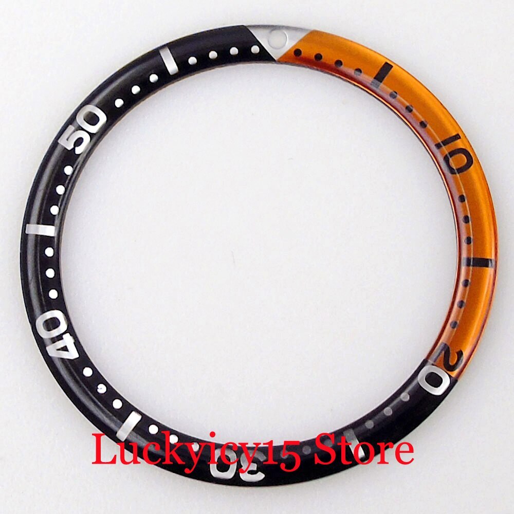 Flat Watch Bezel Insert 38mm*30.6mm Blue Red Green Black Fit SKX SUB GMT Watch