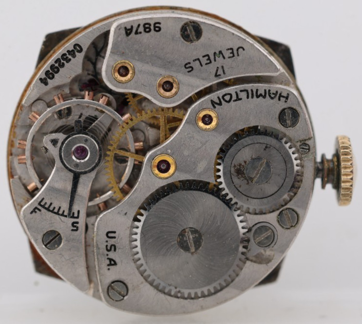 HAMILTON cal. 987A, 17j WRIST WATCH MOVEMENT 0432994, FOR REPAIR (OJ)