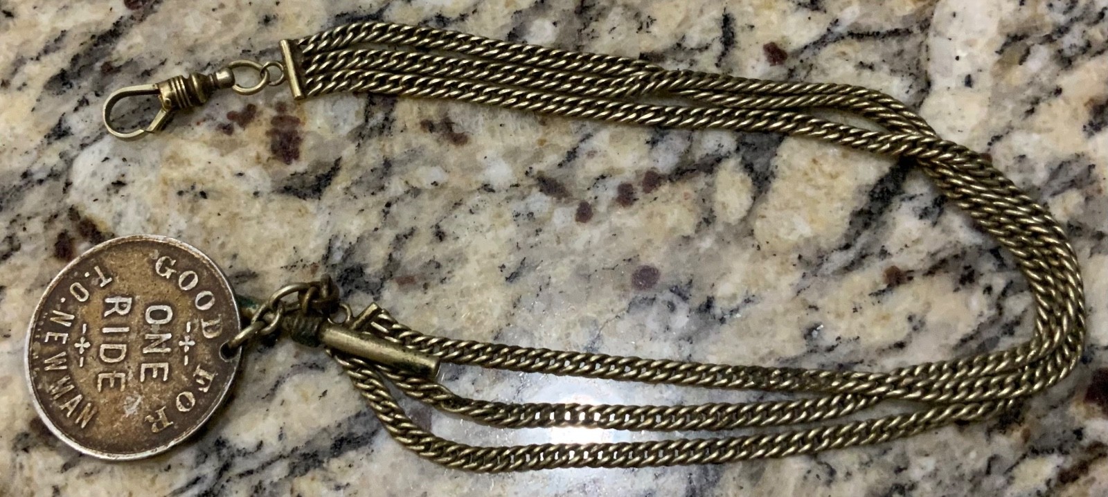 Vintage Pocket Watch Chain Carnival Carousel Good For Ride Token Fob