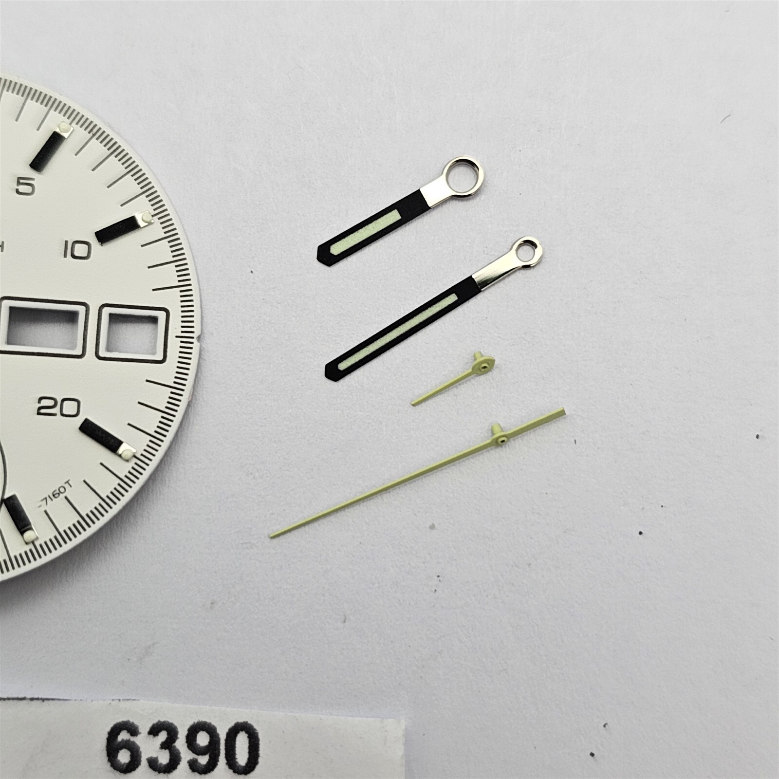 NEW FOR SEIKO WHITE HELMET DIAL HANDS KIT 6139 7100 7101 CHRONOGRAPH BVT06390