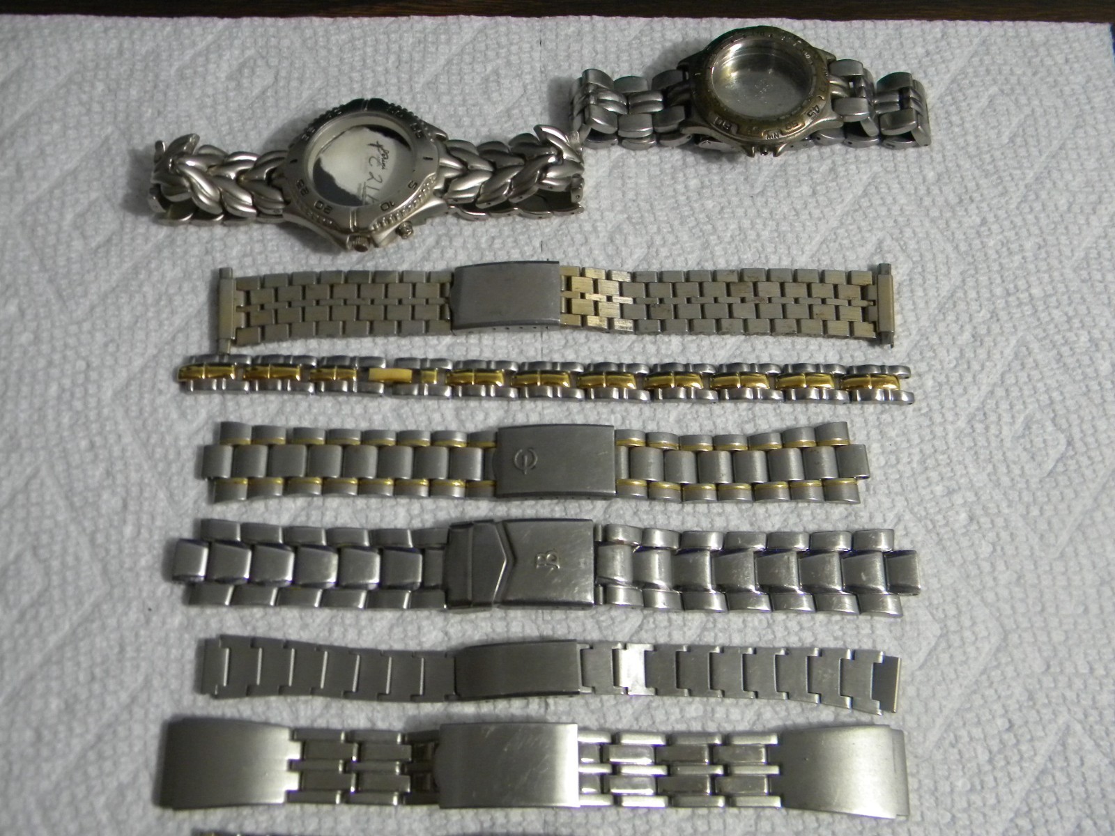 Lot of 11 Men’s Ladie’s Stainless or Other Watch Bands with Deployment Clasps #2