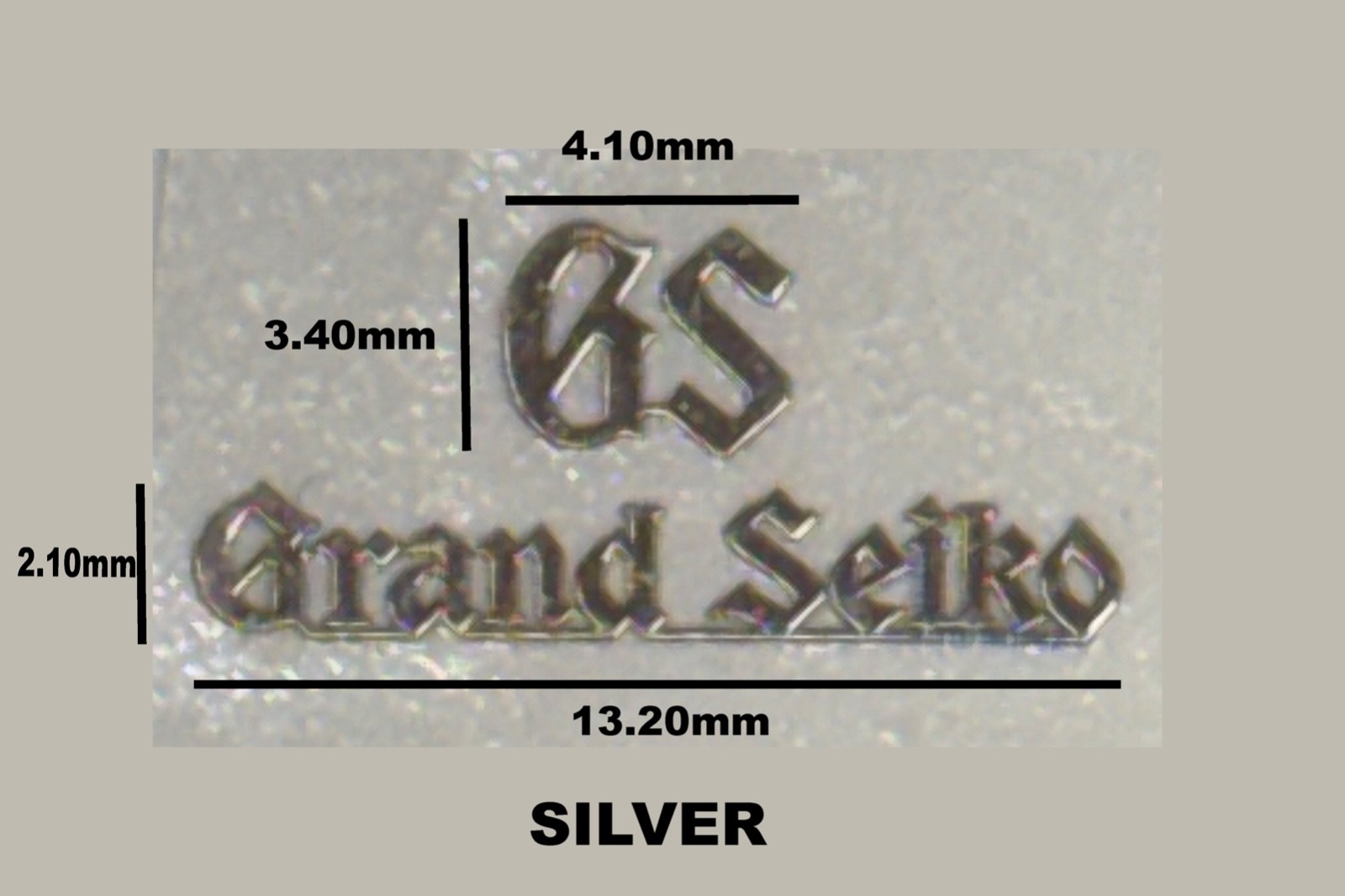 Watch dial logo emblem Grand Seiko Steel Black Silver Gold Red with adhesive