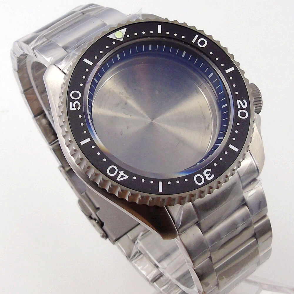 Prevent allergy Sapphire Glass Titanium Watch Case fit NH35 NH36 SKX007 Case