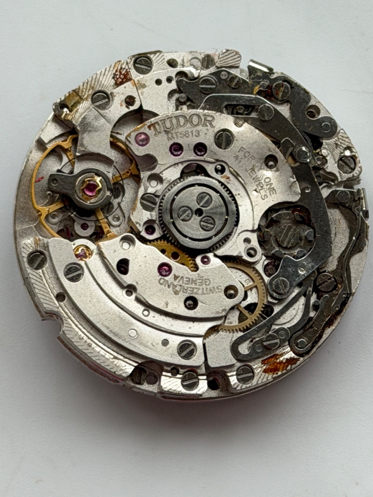TUDOR Chrono DAMAGED MT5813 MainPlate & Movement For parts or restore