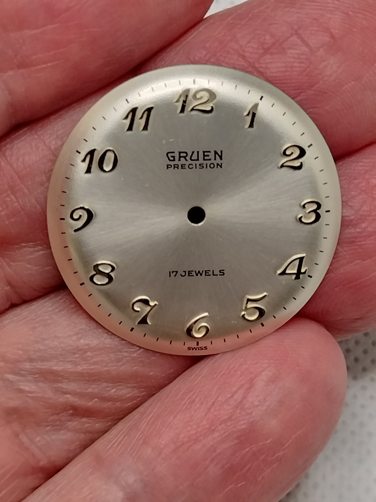Vintage Gruen Precision Watch Dial 29.53mm Diameter #505-5017 New Old Stock NOS