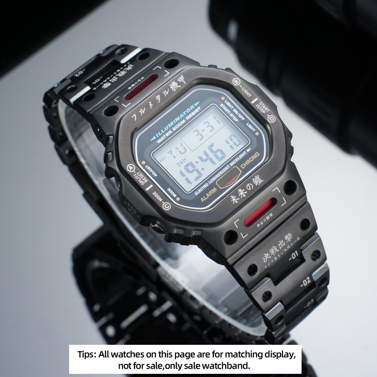 For Casio DW5600E GW-B5600 Watch Mod Kit Modified DW-5600 Steel Watch Case Strap