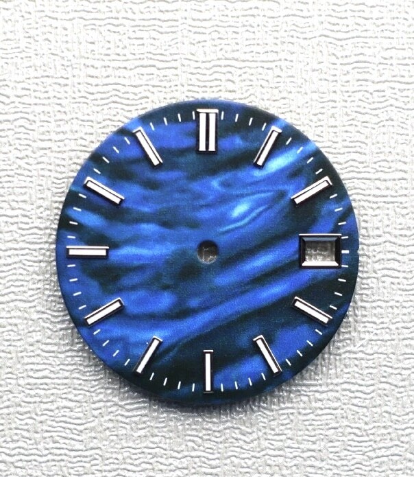 28.5mm Snowflake Water Ripples Watch Dial Green Luminous for Nh35 Movement