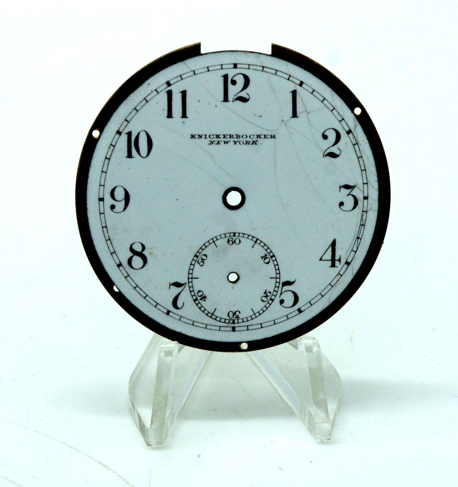 NICE 42.5 mm VINTAGE POCKET WATCH DIAL KNICKERBOCKER NEW YORK ARABIC NUMERALS