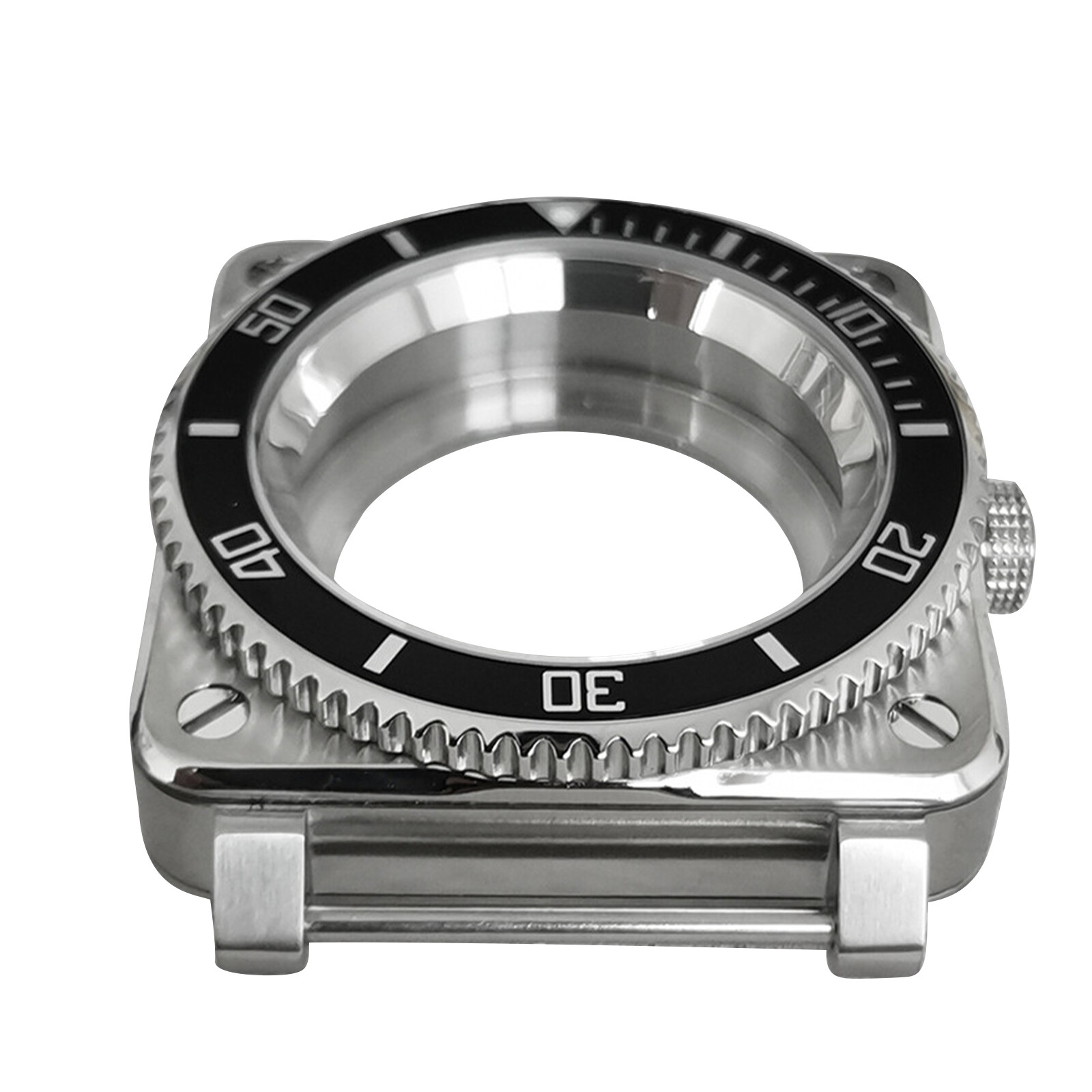 Square Watch Case Stainless Steel Sapphire Glass For NH35/NH36/4R/7S Movement
