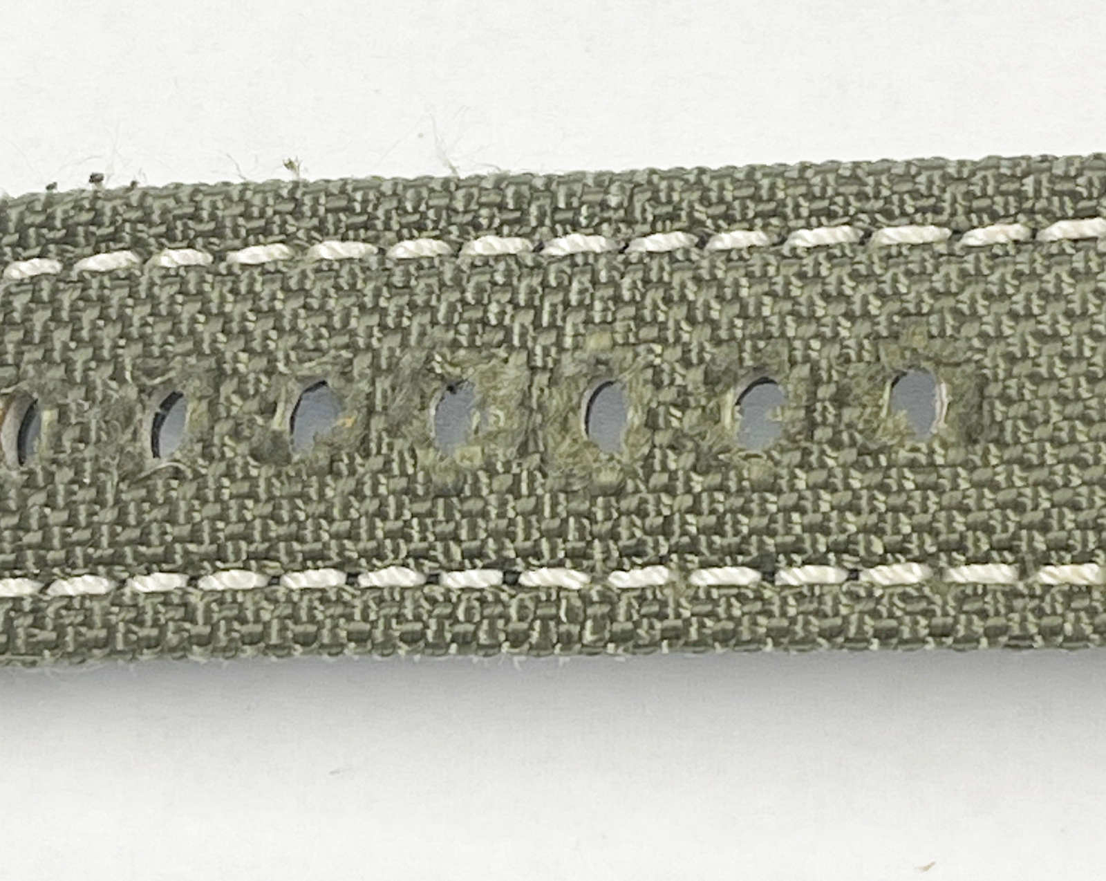 Authentic Officine Panerai 25mm x 23mm Green Nylon & Leather Watch Band
