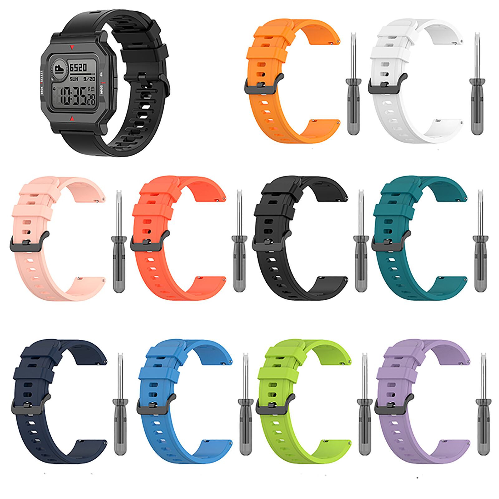 For Huami Amazfit Neo Watch Silicone Watch Band Strap Wristwatch With Tool Knife