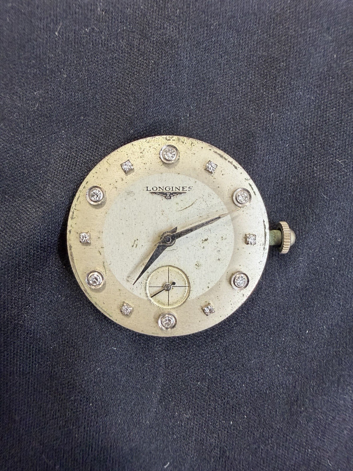 Vintage Longines 12 Diamond Marker Dial w/ Hands Sub Seconds 22L Swiss Set