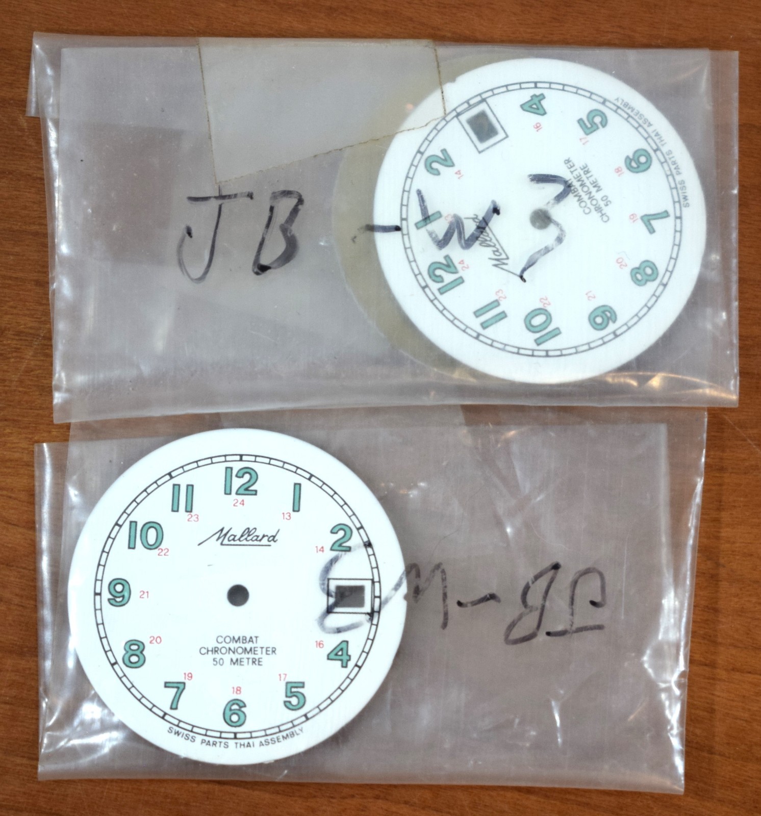 MALLARD Combat Chronometer 50 Metre – LOT OF 3 NOS DIAL ~ Jules Borel Watch Part