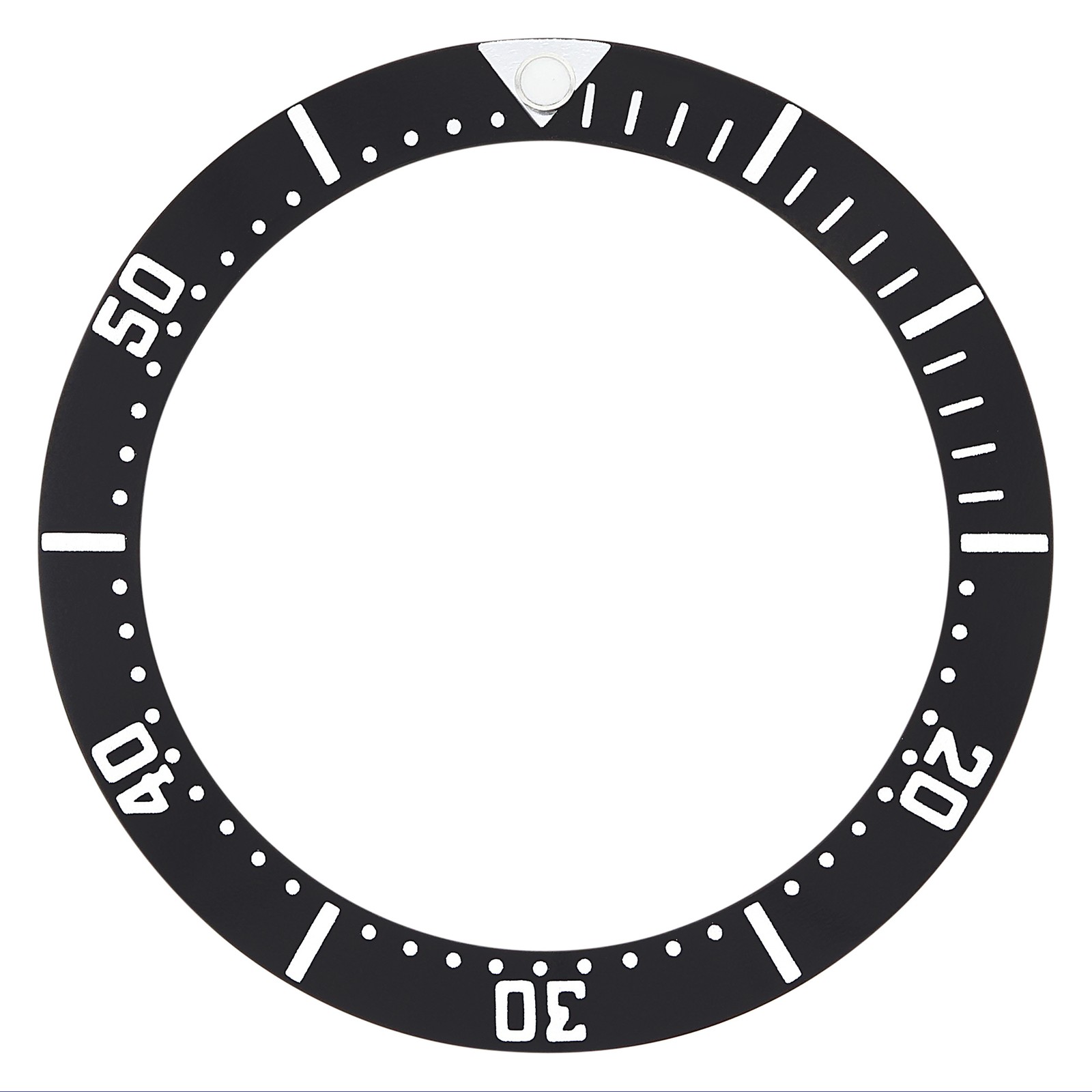 Black Silver Aluminum Replacement Bezel Insert 38mm x 31mm For Omega Seamaster