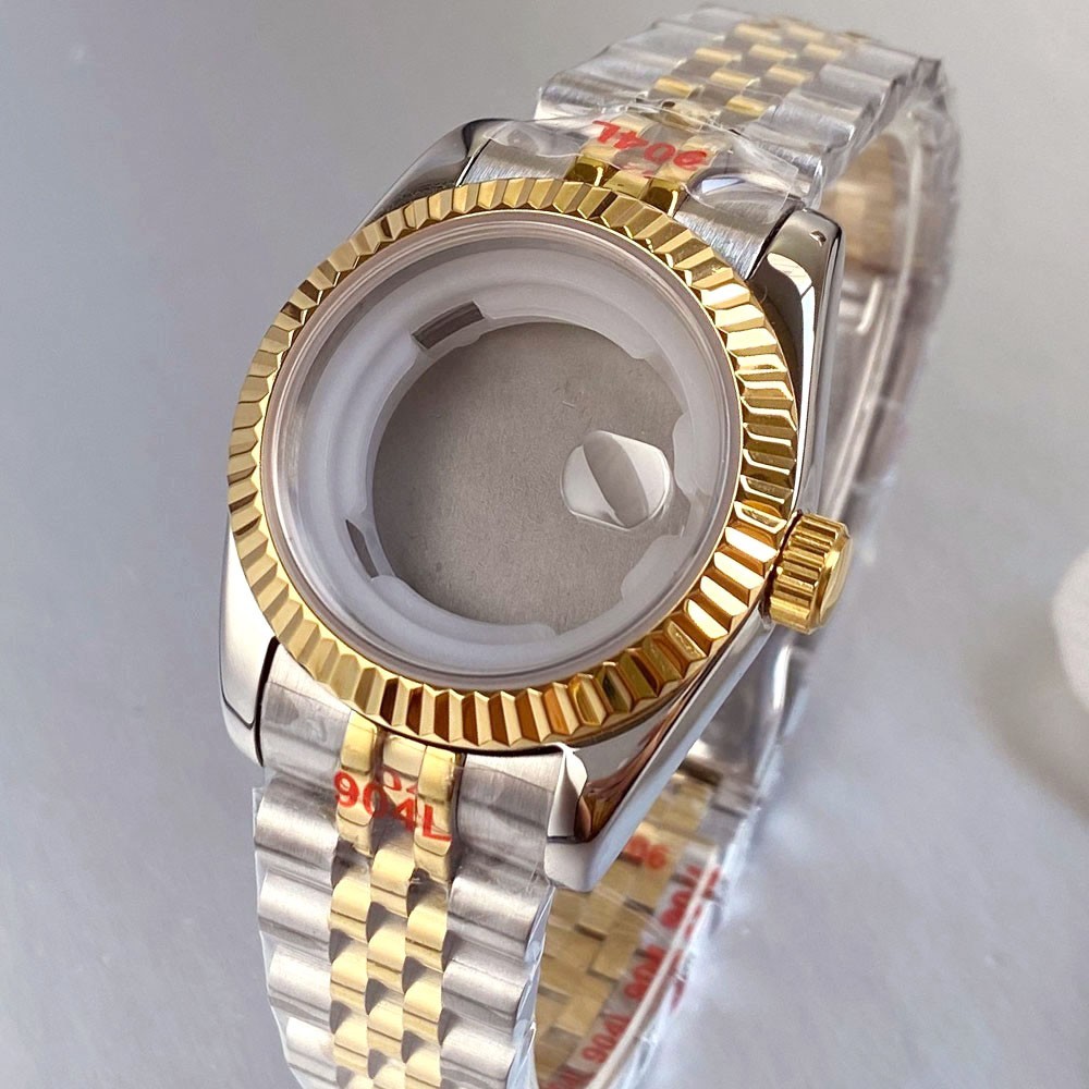 31mm Jubilee Watch Case Fit NH05A Auto Movement Fluted Bezel Sapphire Glass