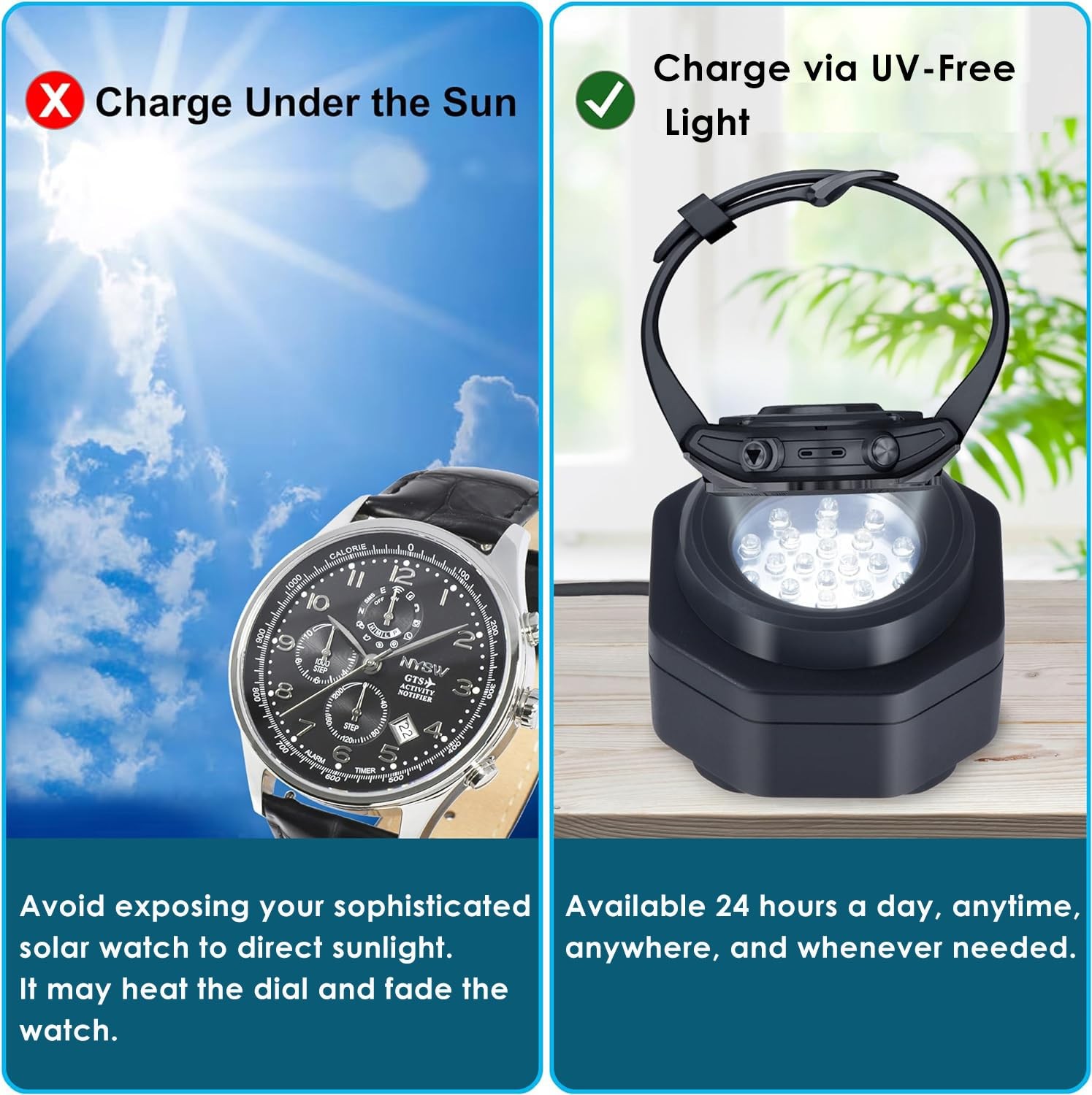 CoolFire Solar Watch Fast Charger tc-1046 NEW
