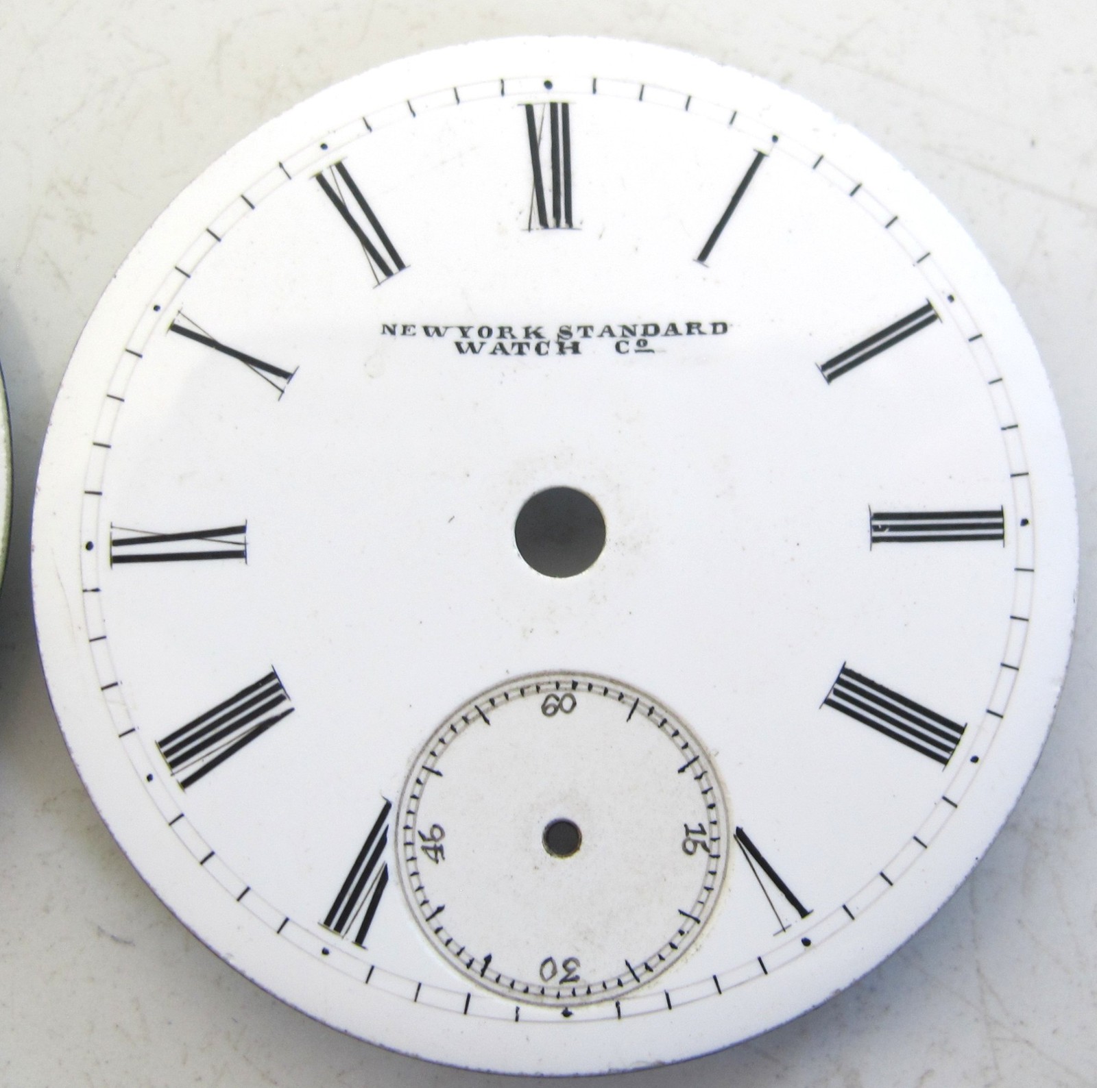 New York STANDARD Pocket Watch DIALS – Lot of 4 – Porcelain Enamel