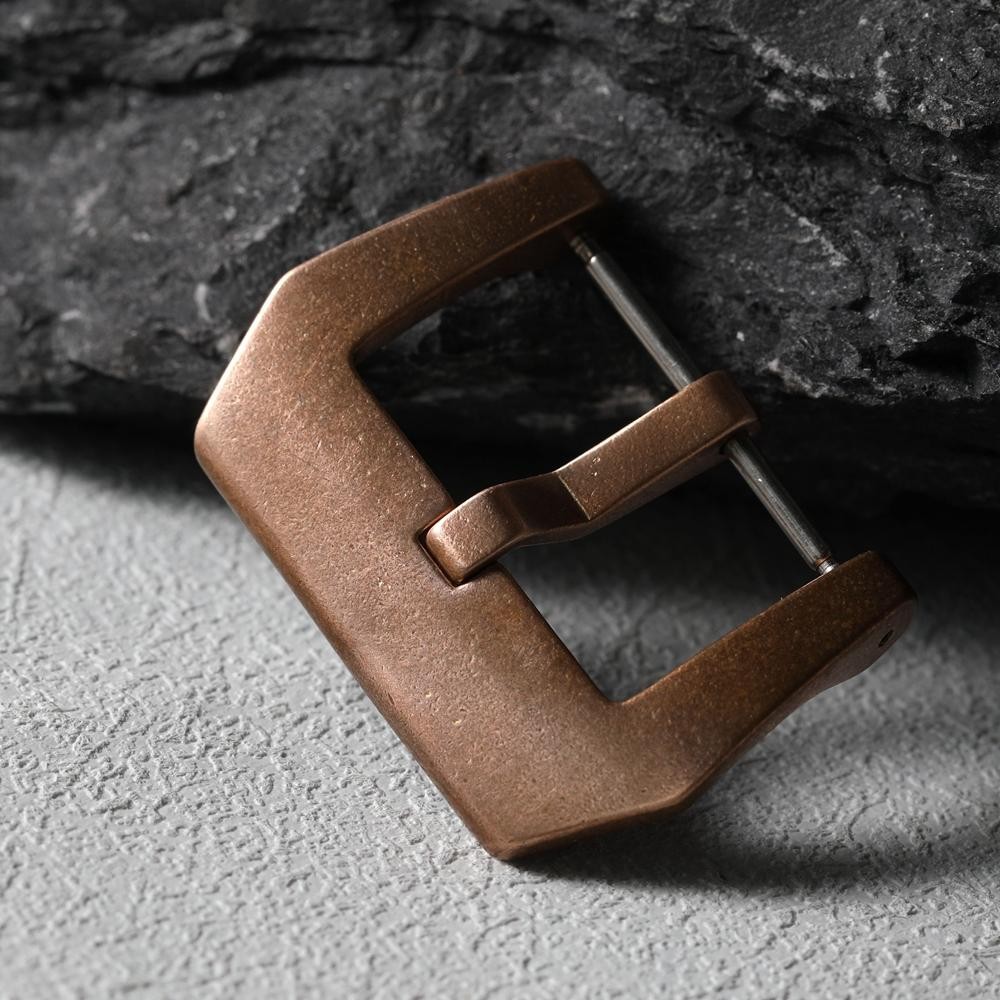 CUSN8 Bronze Buckle 20mm 22mm 24mm 26mm Oxidized Pure Copper for Leather Strap