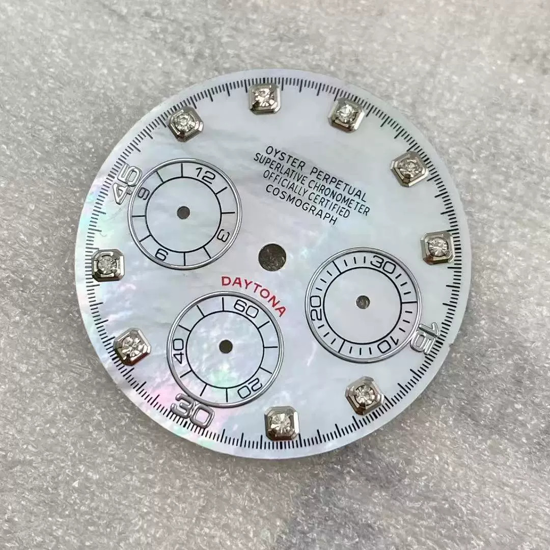 29.5mm Multifunctional Diamond Watch Dial No Lume For Vk63 Movement Watch Parts