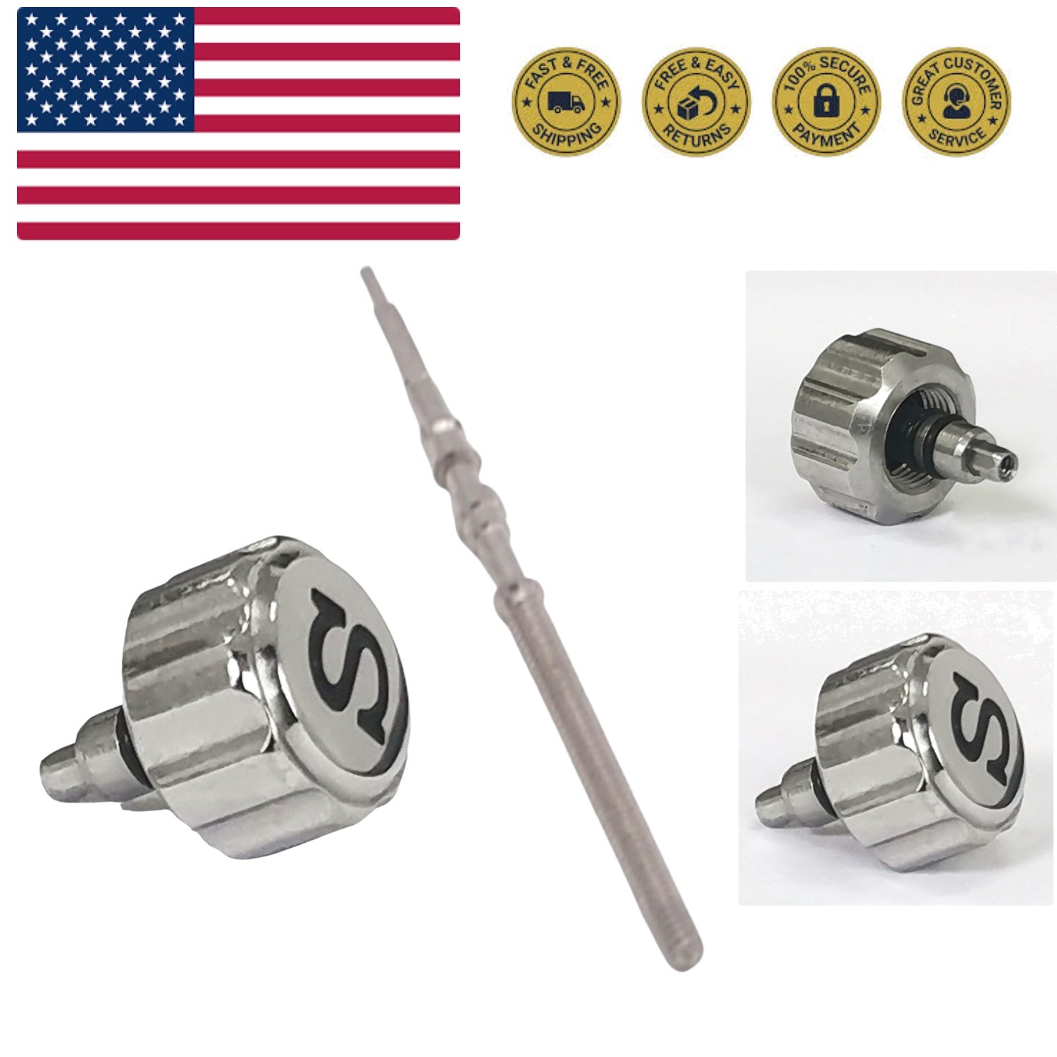 Stainless Steel Watch Crown with Watch Stem for NH35 NH36 4R35 4R36 7S26 Watc…