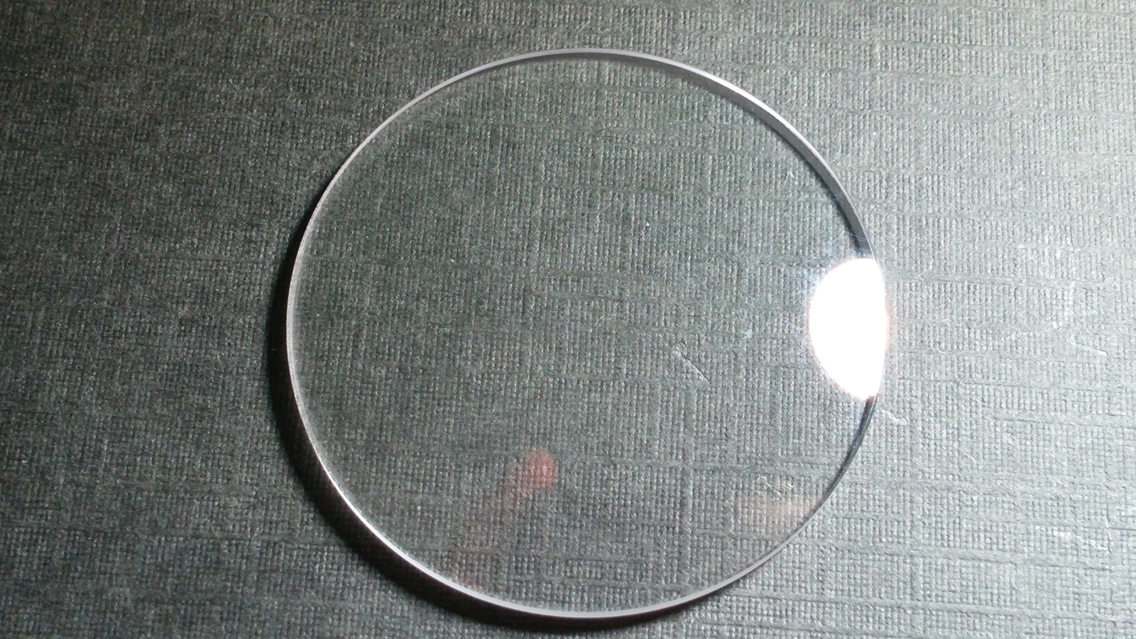 Unbranded sapphire crystal 36.4mm x 1.98mm thick, domed