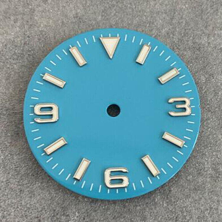 1x 28.5mm 369 Strip Nail Watch Dial Green Luminous for NH35/36/4R/7S Movement