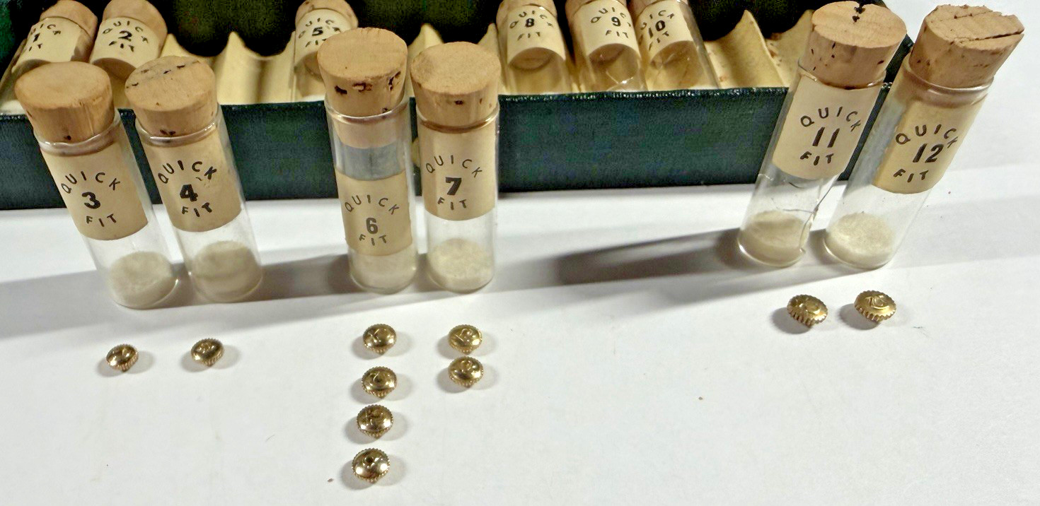 Omega Signed Crown Lot Genuine Quick Fit No. 356 14K Gold-Filled Watchmaker Lot