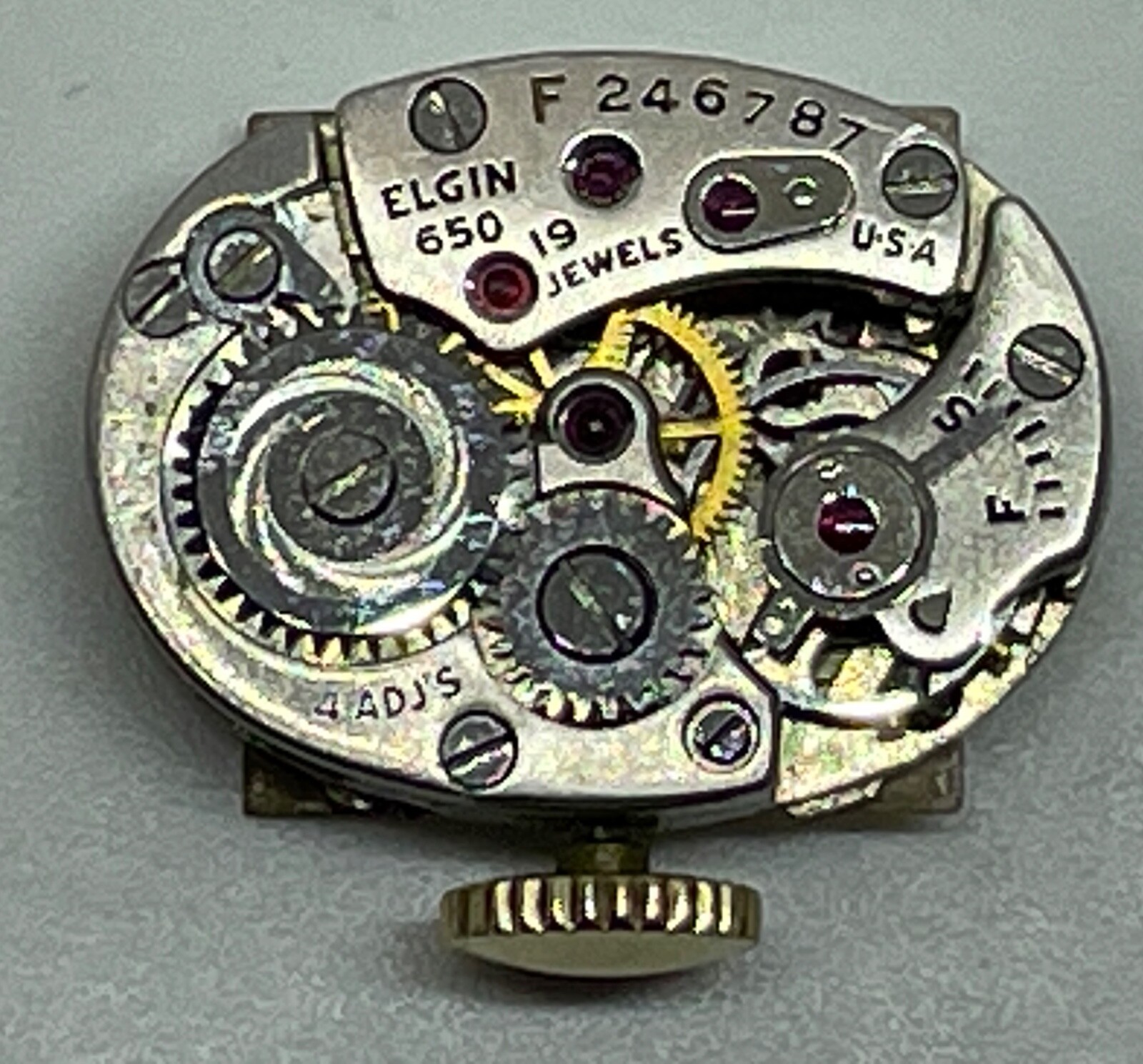 LADY ELGIN 650 MOVEMENT 19 Jewels 4 Adjustments Runs