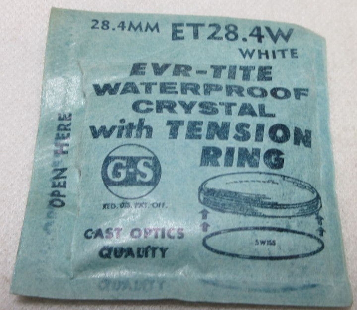 GS ROUND WATCH CRYSTAL ET28.4W WATERPROOF EVR TITE WATCH REPLACEMENT PART #389