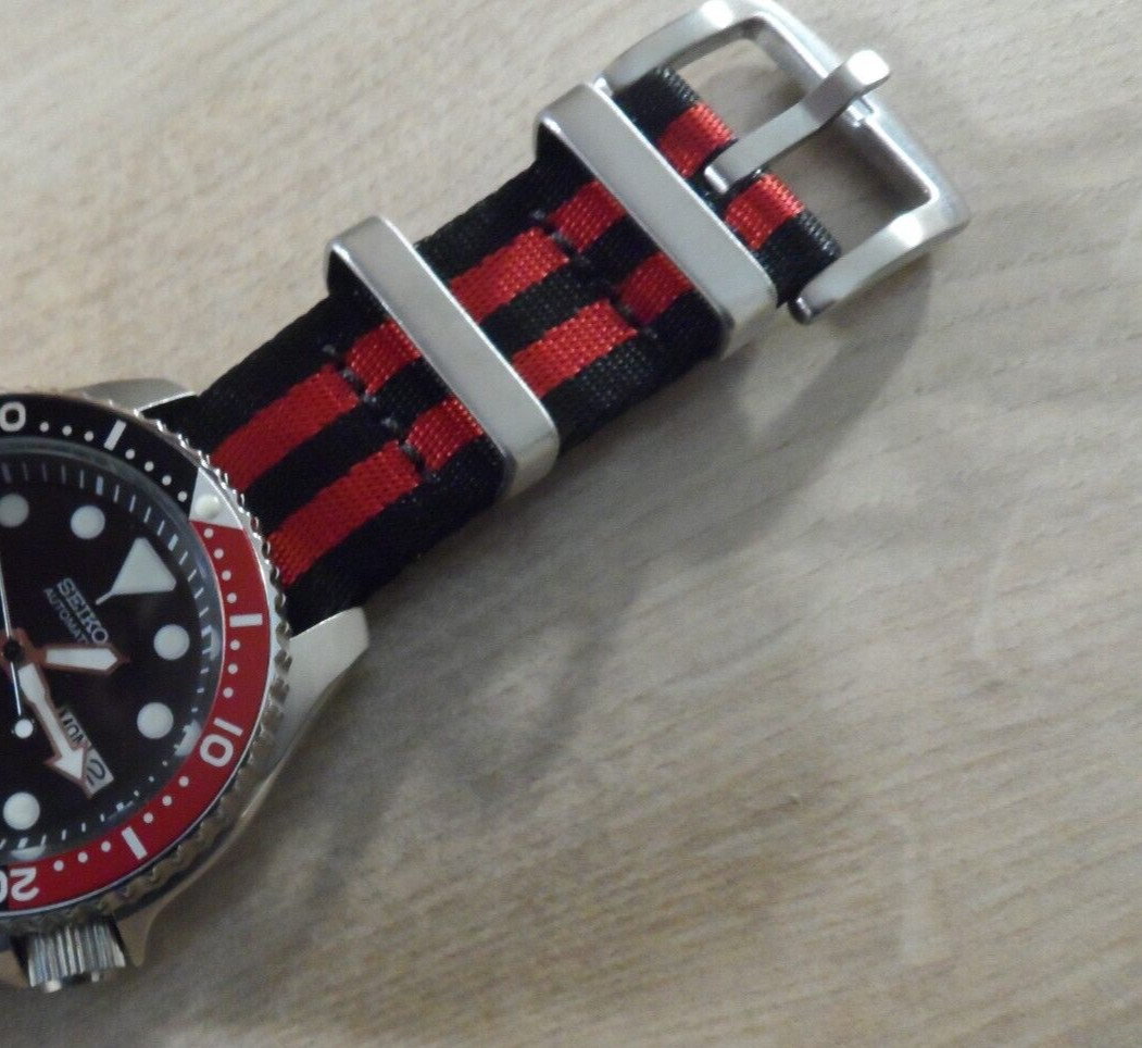 Flat Aluminum Bezel Insert for Seiko SKX SRPD Bezel Black Red and Adhesive Ring