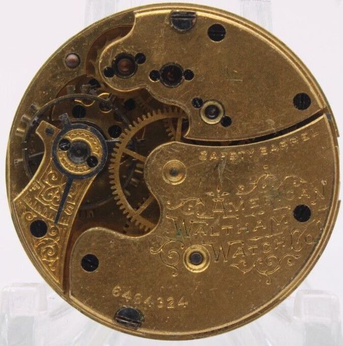 1894-1895 WALTHAM POCKET WATCH MOVEMENT 6464324 GRADE: 62 0s 11j (KC3)