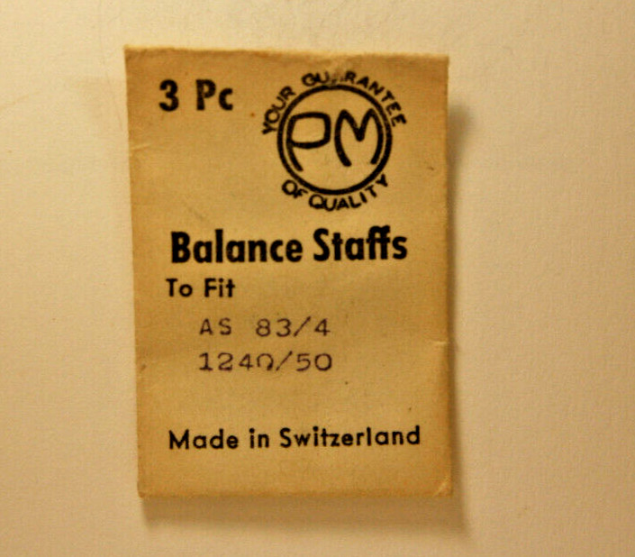 Balance staff Swiss watch AS 83/4, 84, 7TOG, Bestfit # 100/1252 KIF