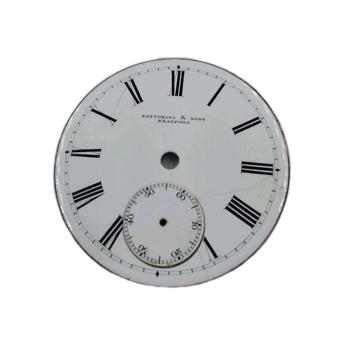 Fattorini and Sons 45.5mm Bradford Sunk Enamel Pocket Watch Dial Only 1549