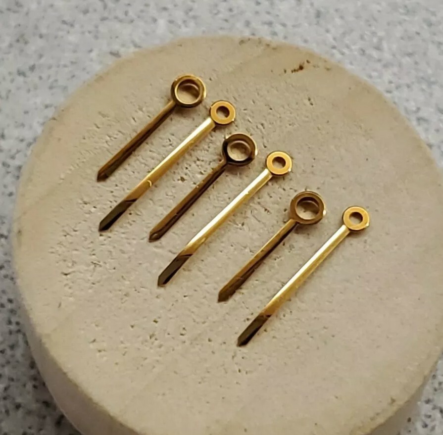 3 Sets Of Factory NOS Bulova 10BP Gilt Hands 82/140 Also Fits Accutron 214-218