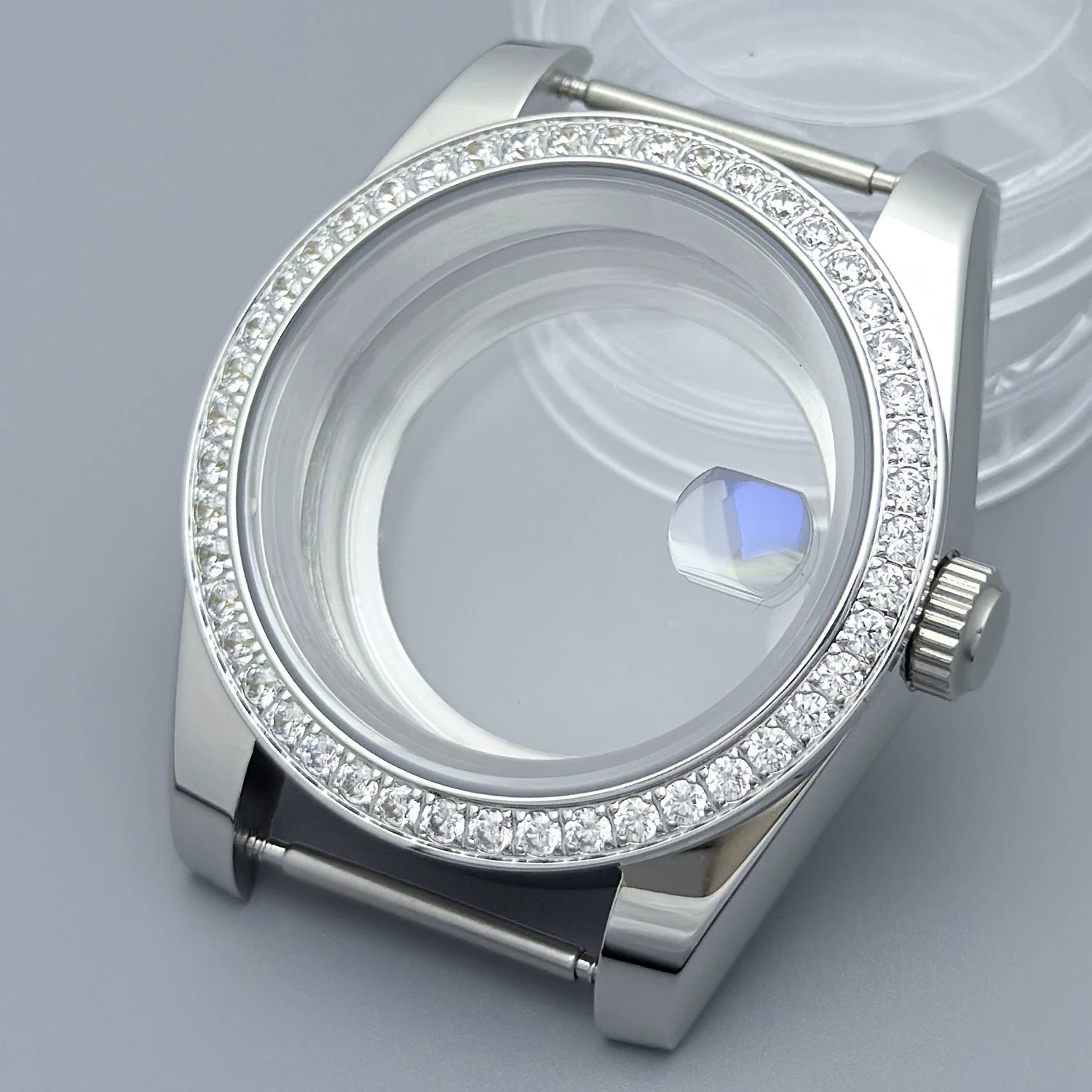 36mm/39mm Diamond-set Stainless Watch Case Sapphire For NH35 NH36 Movement Parts