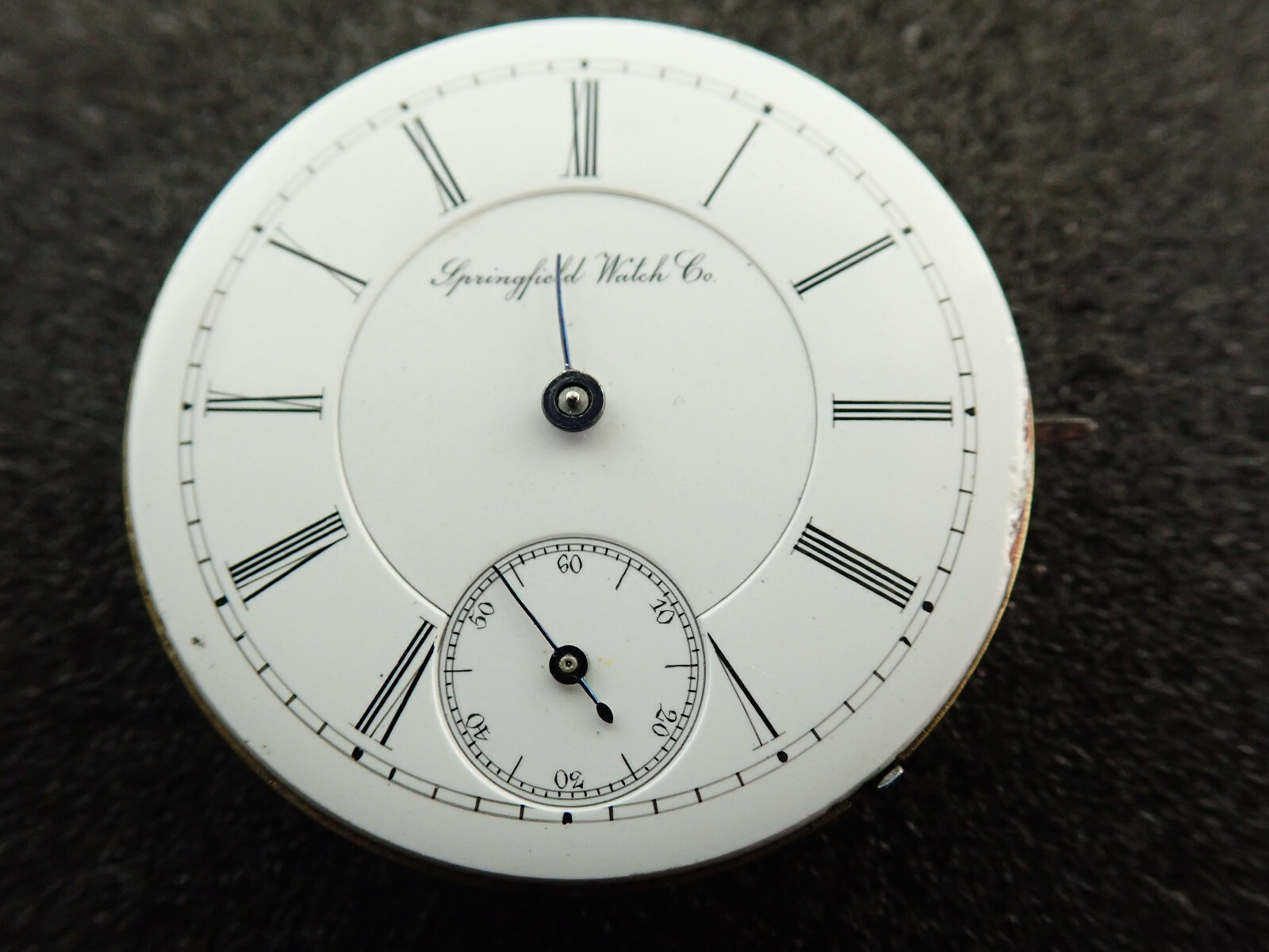 SCARCE VINTAGE 8 SIZE SPRINGFIELD WATCH CO. POCKET WATCH MOVEMENT – KEEPING TIME