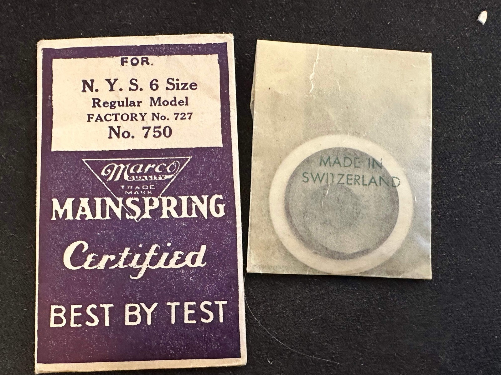 Marco Mainspring #750 for NY Standard 6s New Model No. 727 – Steel