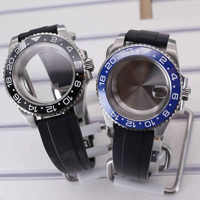 For Nh35 8215 2824 Movement 40mm Watch Case Strap GMT Ceramic Bezel Dial 28.5mm
