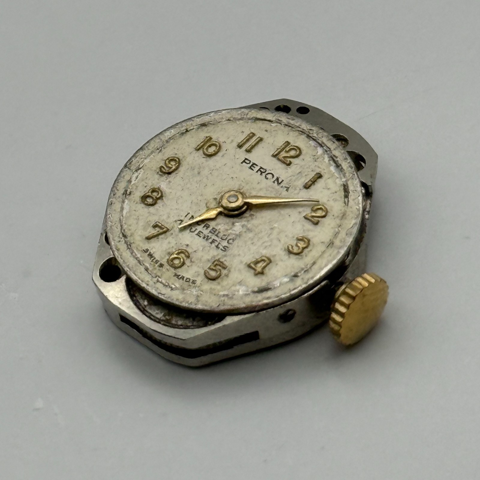 FHF 69-21 Watch Movement Perona 17 Jewels Swiss Manual Wind Parts Repair 15.3mm