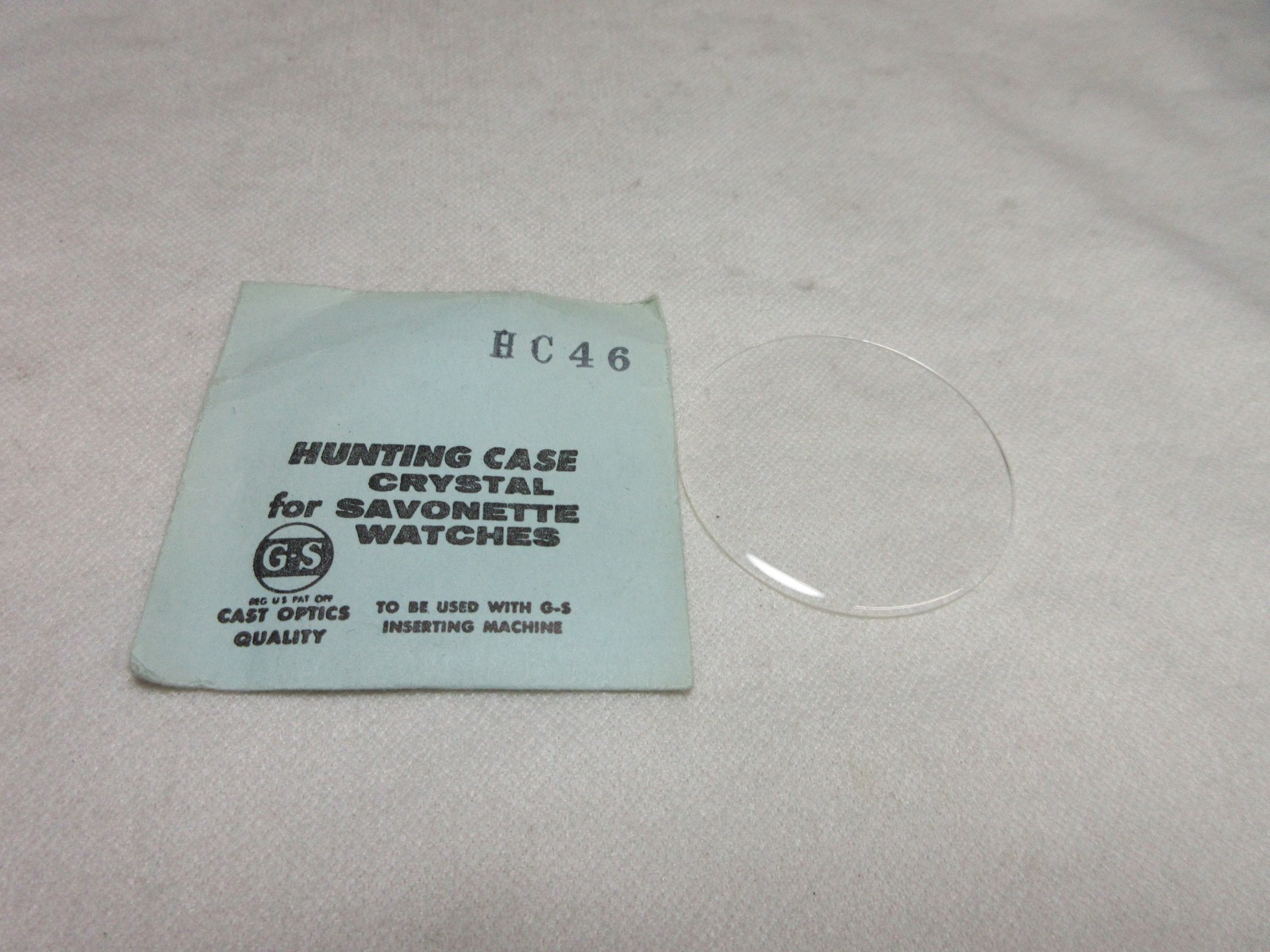 GS WATCH CRYSTAL HUNTING CASE HC46 REPLACEMENT PART WATCHMAKER FLEXO #101