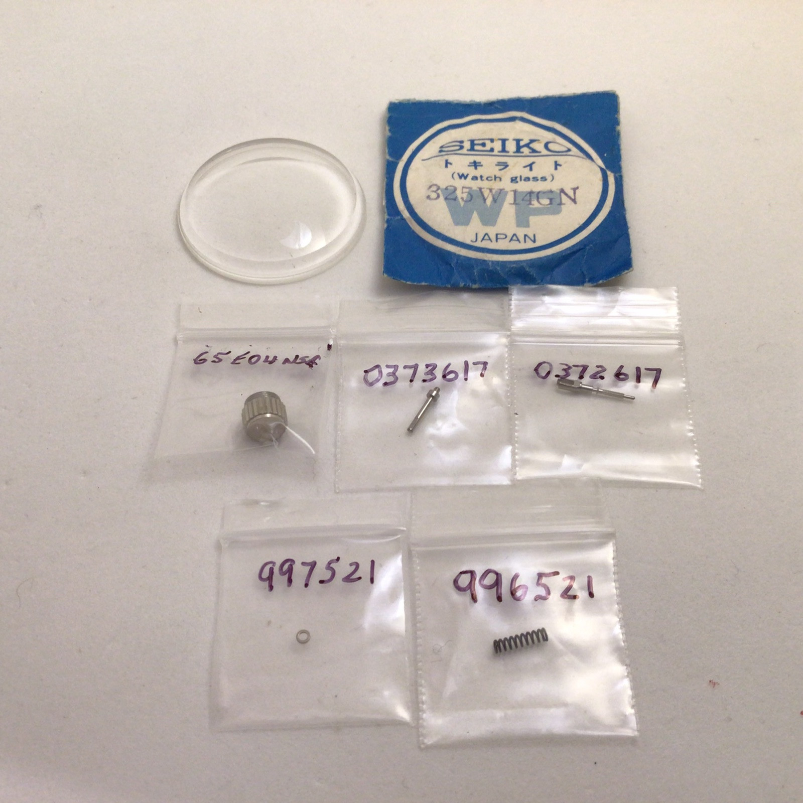 SEIKO 6159-7000 Crystal,Crown,2 Crown Posts M/F,Joint Stem Spring And Rest,NOS