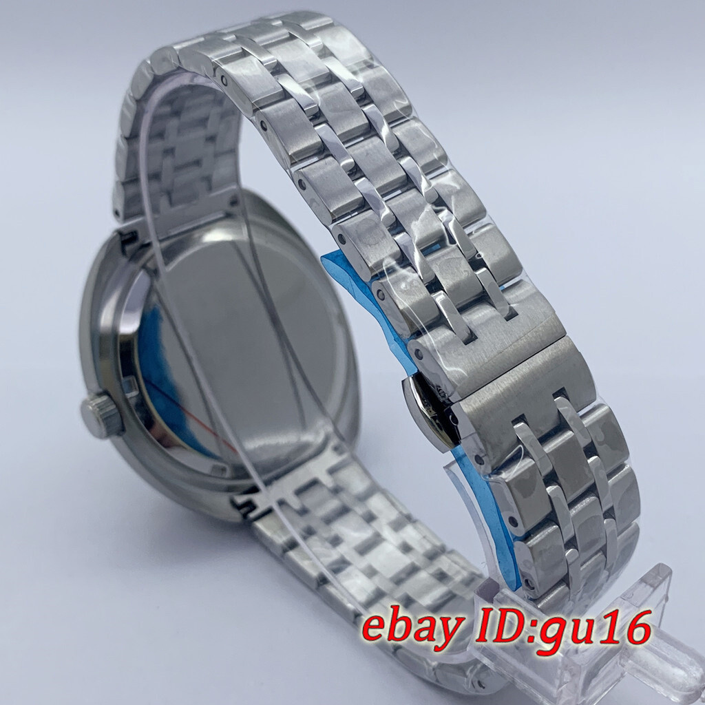 44mm Sapphire Glass Watch Case With Bezel With Steel Strap Fit NH34 NH35 NH36