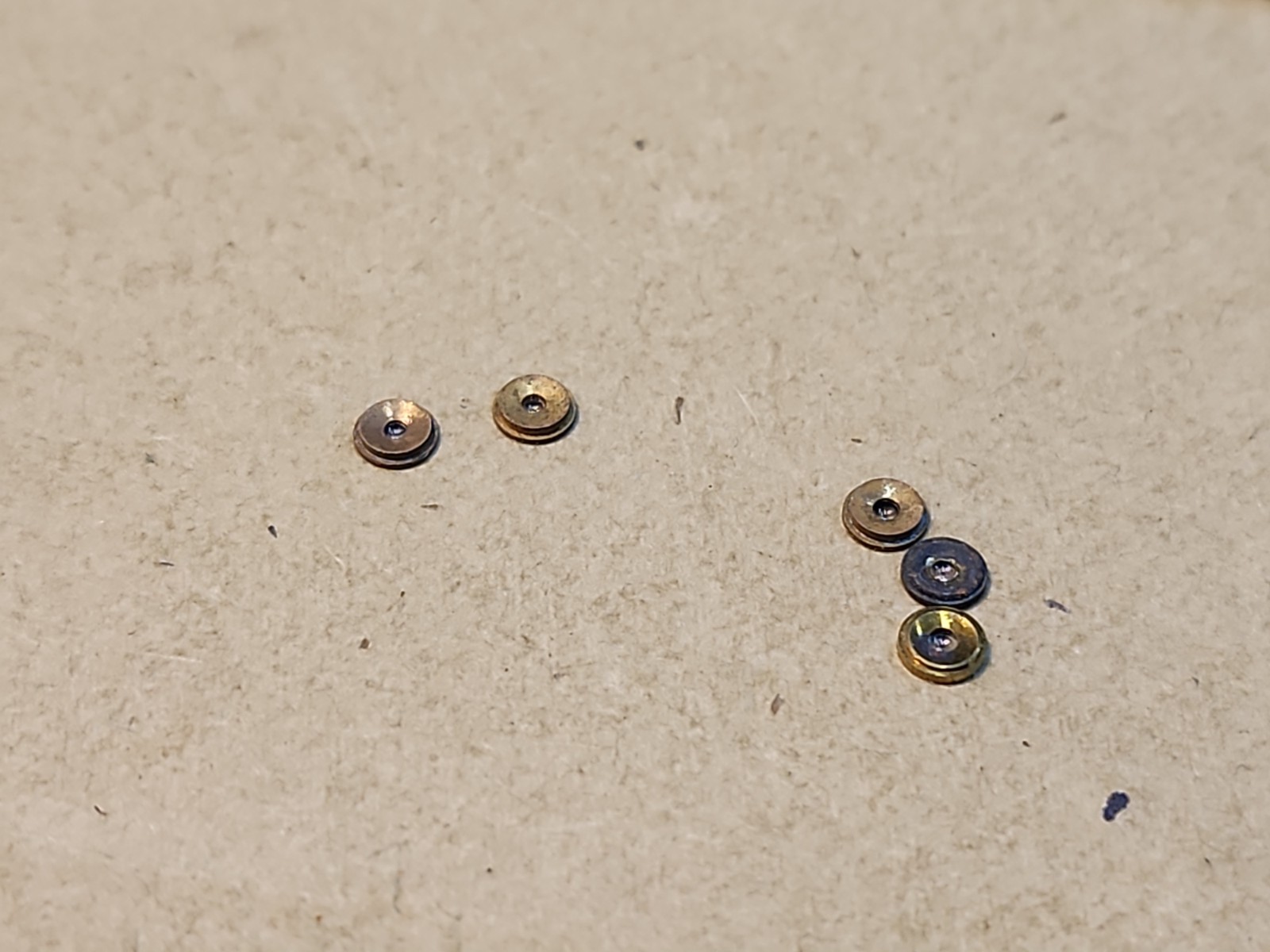 Lot Of 5 American Pocket Watch Hole Jewels 16s-18s Diameter 2.81mm To 2.83mm