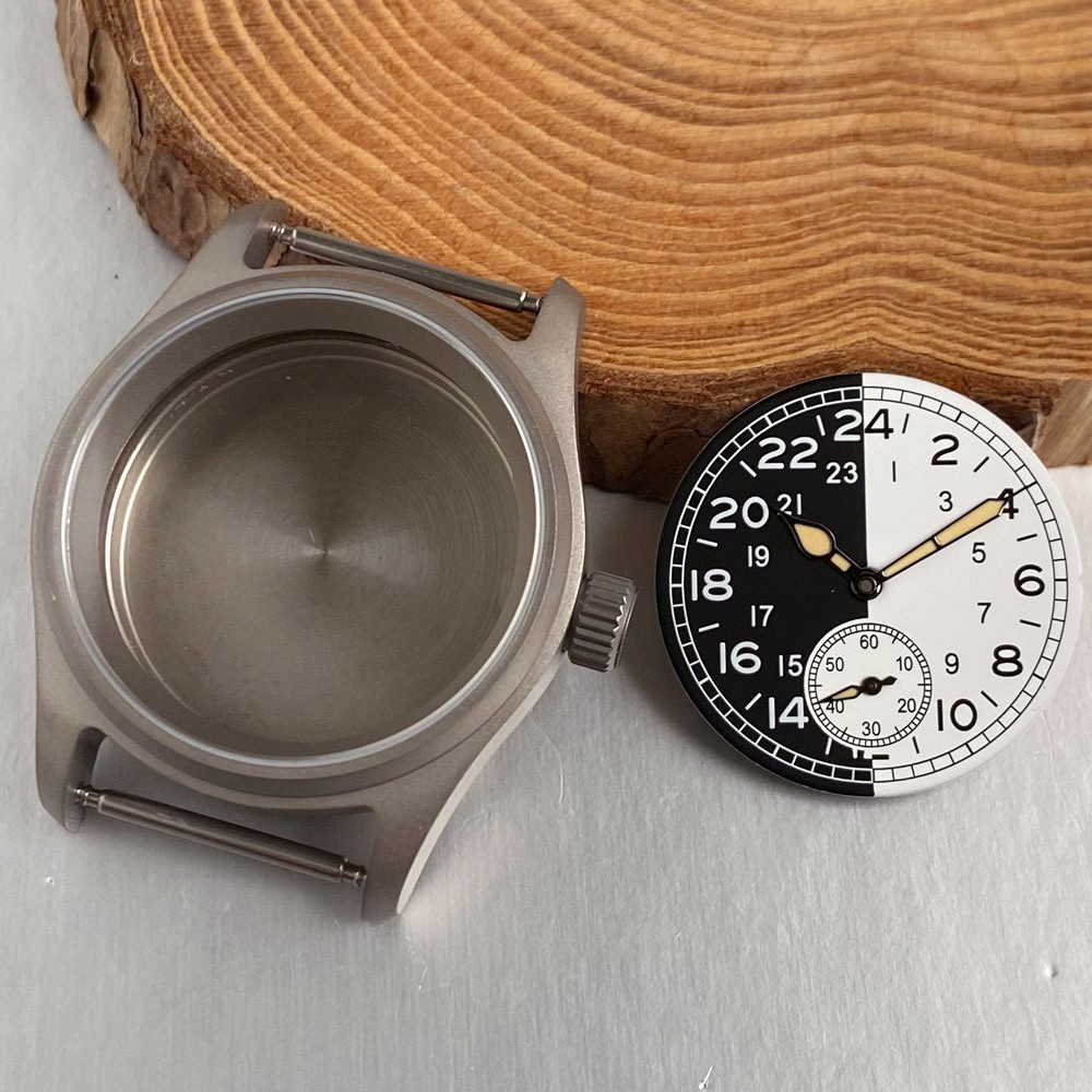Black White Watch Dial Hand Set 36mm Bronze/Steel Watch Case For Sea-gull ST1701